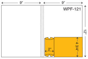 WPF-121. 9" x 12" Flash Drive Folder. 4 3/4" pocket, 2" flash drive pouch.